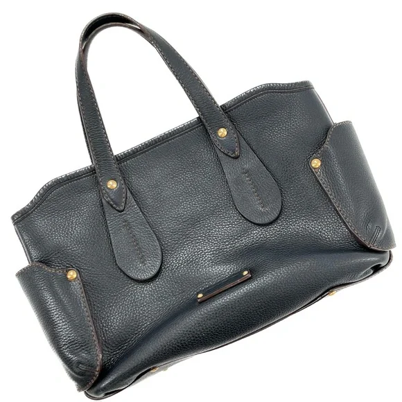 Salvatore Ferragamo Pebbled Leather Tote Satchel Bag Black, RARE Vintage - Picture 17 of 17